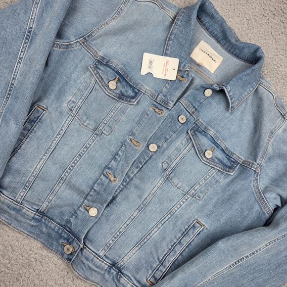 Lucky Brand Jackets & Blazers - Lucky Brand Denim Jacket Womens Large Light Blue Button Front Trucker Jacket